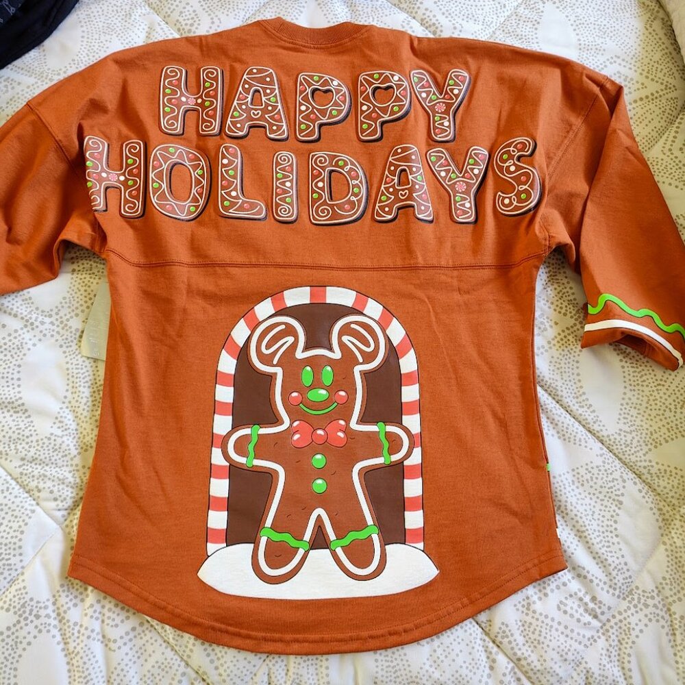 Mickey Mouse Gingerbread Spirit Jersey Adults XS  - Holiday Christmas